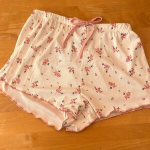 Coquette pink and white sleeper shorts